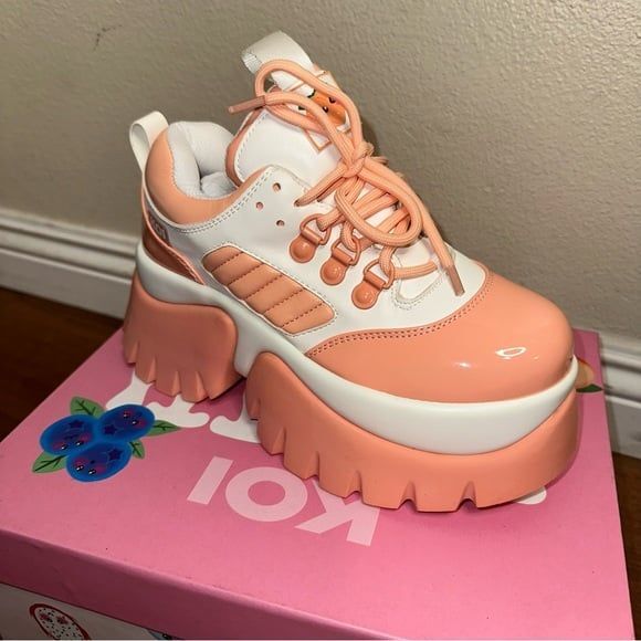 New KOI PEACH ICED TEA TRAINERS size 6 womens 4/uk - Picture 3 of 7